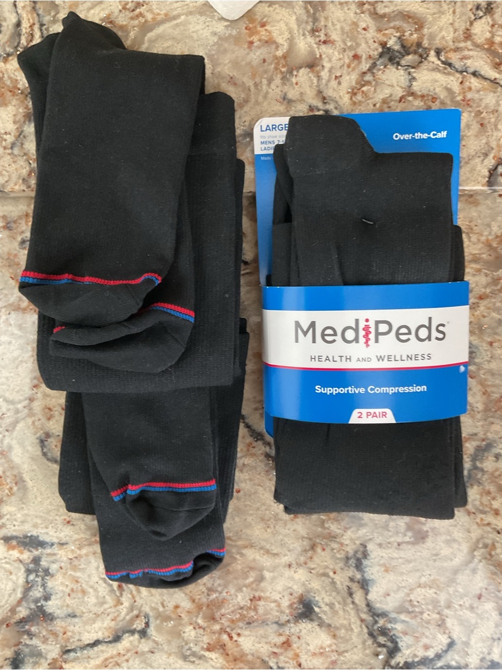 Medipads Black Supportive Compression Over-the-Calf Socks - 4 Pair